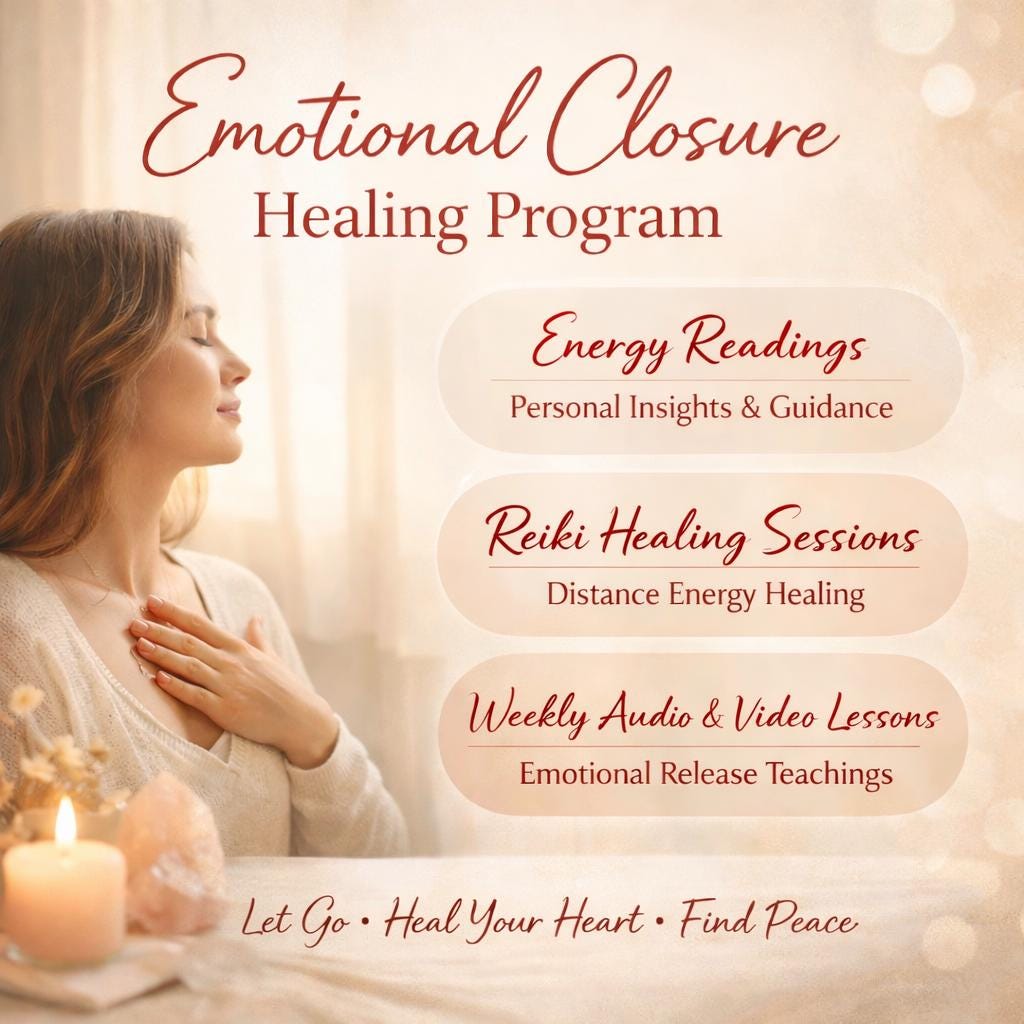 Emotional Closure Healing Program Reiki Energy Healing for Emotional Detachment Letting Go & Ending Energetic Attachment - Kudalini