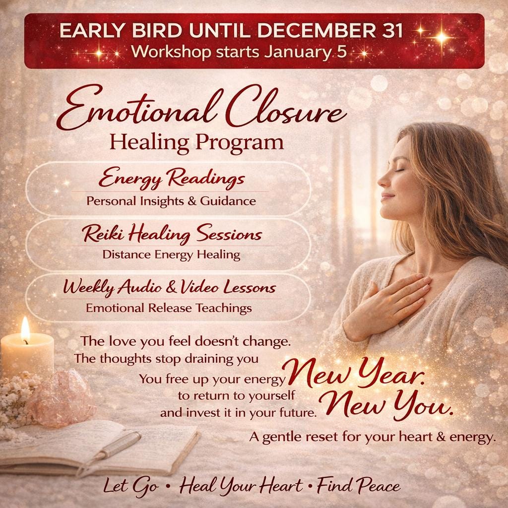 Emotional Closure Healing Program Reiki Energy Healing for Emotional Detachment Letting Go & Ending Energetic Attachment - Kudalini